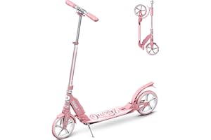 Skidee Scooter for Adults and Teens – Adjustable Height, Kids Scooter, Folding Scooter, Large Sturdy Wheels for Smooth Ride, Lightweight, Durable, Anti-Shock Suspension, Outdoor Toys, up to 220 lbs