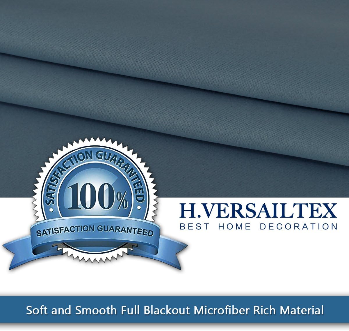 H.Versailtex 2 Panels Citadel Blackout Curtains Thermal Insulated Pencil Pleat Long Curtain Drapes Room Darkening & Energy Saving for Bedroom/Kitchen with Two Matching Tiebacks - Image 5