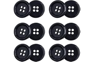 12 PCS Navy Blue Buttons – 20mm Round Sewing Button – Flat 4 Hole Plastic Blue Buttons 32L 32 – Ideal for Coats, Cardigans, J