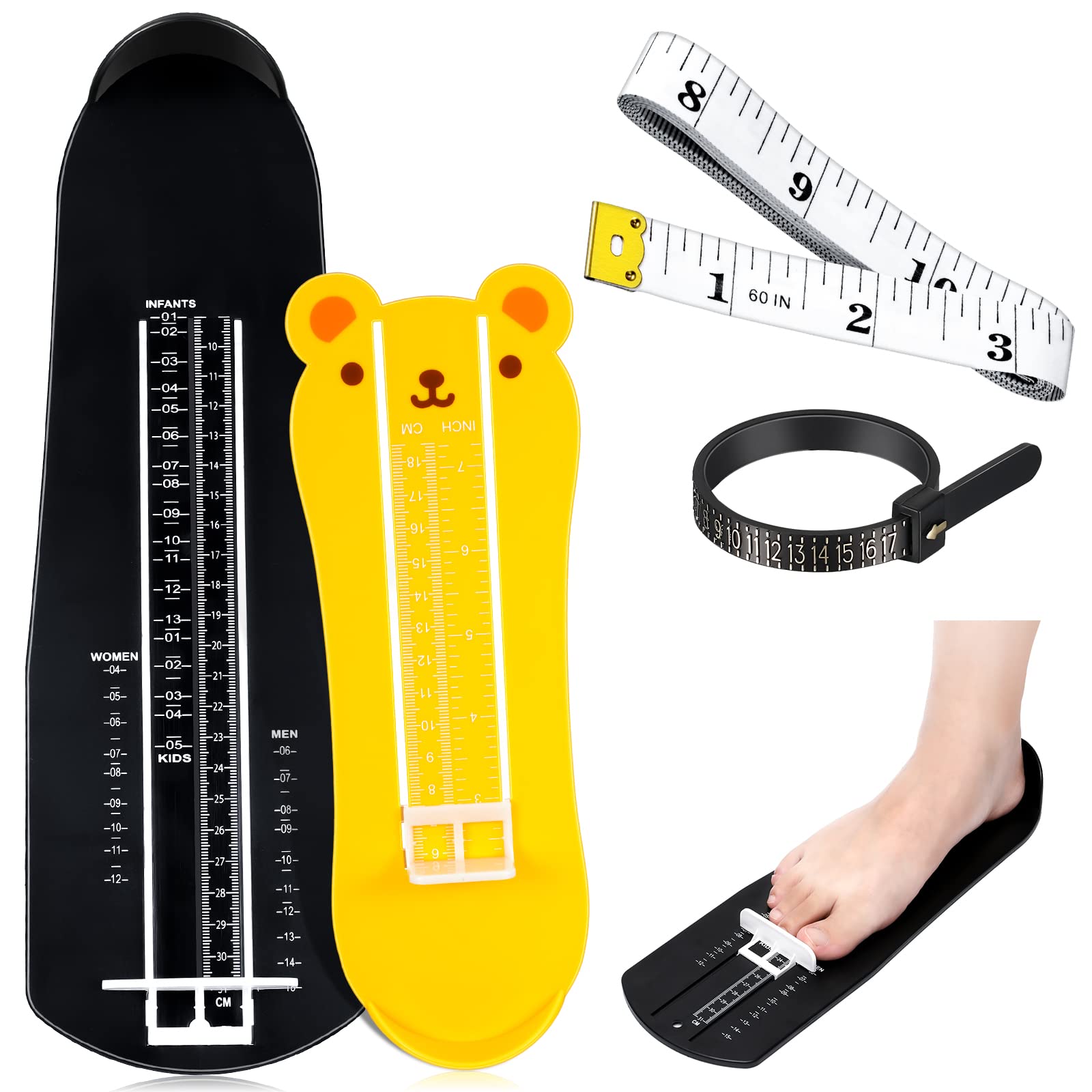 Weewooday 2 Pcs Foot Measurement Devices Shoes Size