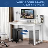 Hmseng Pc Stand Adjustable CPU Tower Stand with 4 Casters Fits Most PCs Black view 3