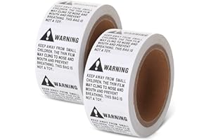 Shop4Mailers Warning Suffocation Labels, Keep Away from Small Children, for Shipping and Packing, 2" x 2" Rolls of 500 (48 Rolls/24,000 Labels)