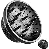 Hair Diffuser Attachment Universal Diffuser Hair Dryer for Curly Hair, Hair Dryer Diffuser for Blow Dry and Volumizing, Hair Diffuser for Curly Hair and Natural Wavy Hair (Black) BLOLYO