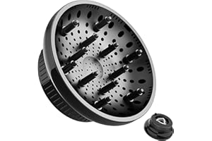 Hair Diffuser Attachment Universal Diffuser Hair Dryer for Curly Hair, Hair Dryer Diffuser for Blow Dry and Volumizing, Hair Diffuser for Curly Hair and Natural Wavy Hair (Black) BLOLYO