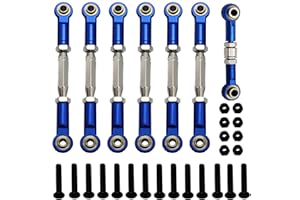 HienoLelu RC Adjustable Turnbuckles/Camber Link with Rod Ends Sets for 1/10 Traxxas Slash/Hoss/Rustler/Stampede 2WD/4x4 4WD Upgrade Parts (Blue)