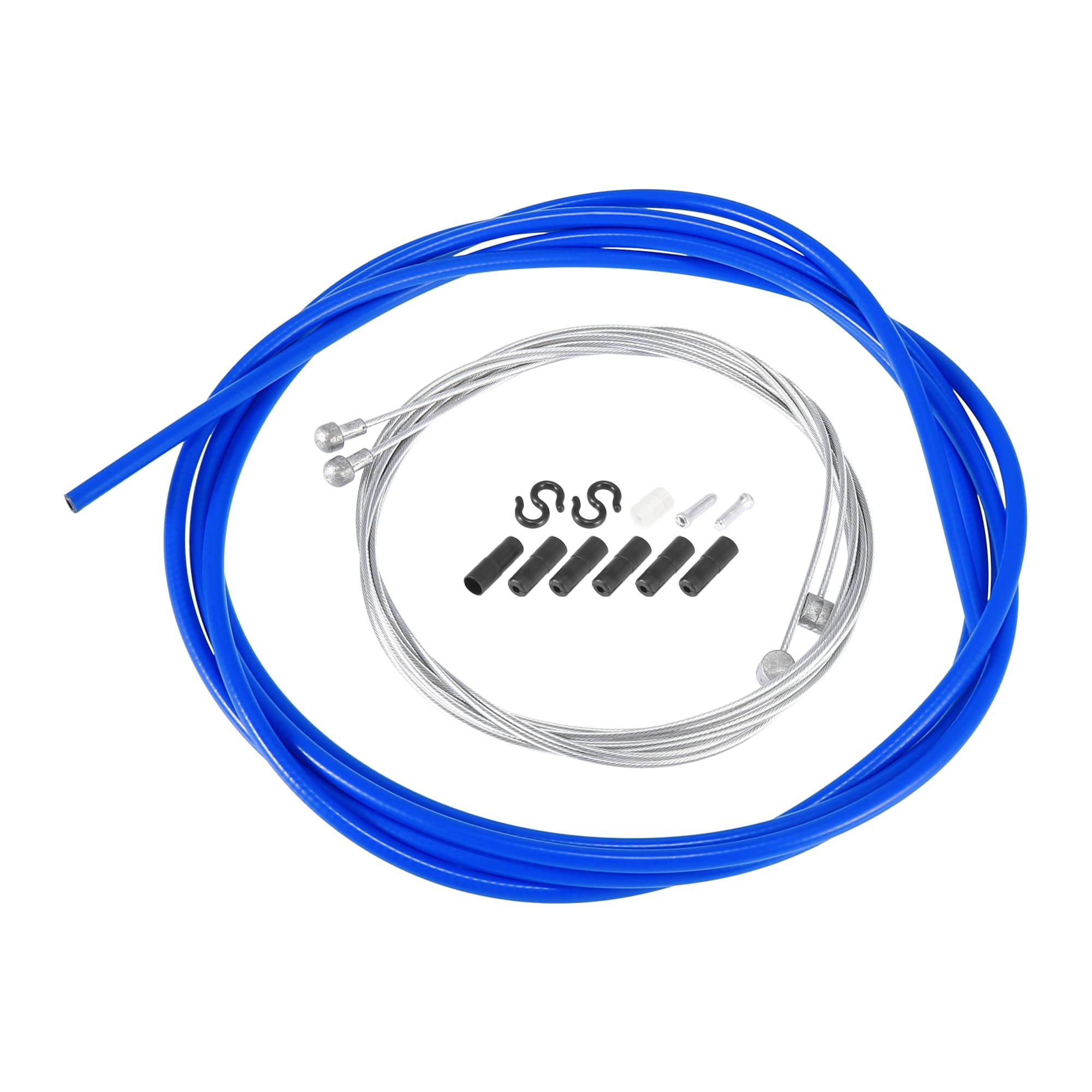 X AUTOHAUX 2.5m Bike Inner Brake Cable Wire Housing Kit Mountain Bike Blue