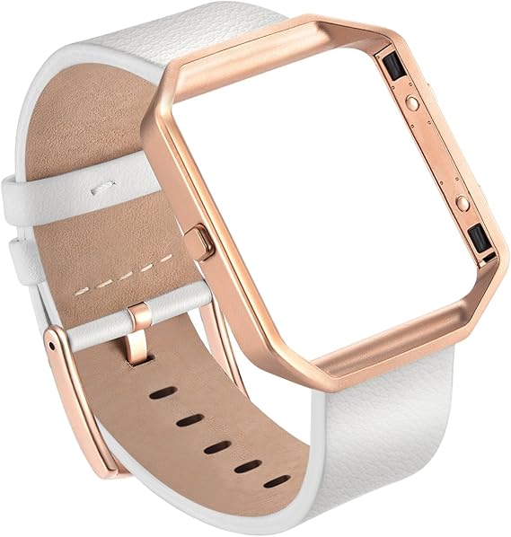 white and rose gold fitbit