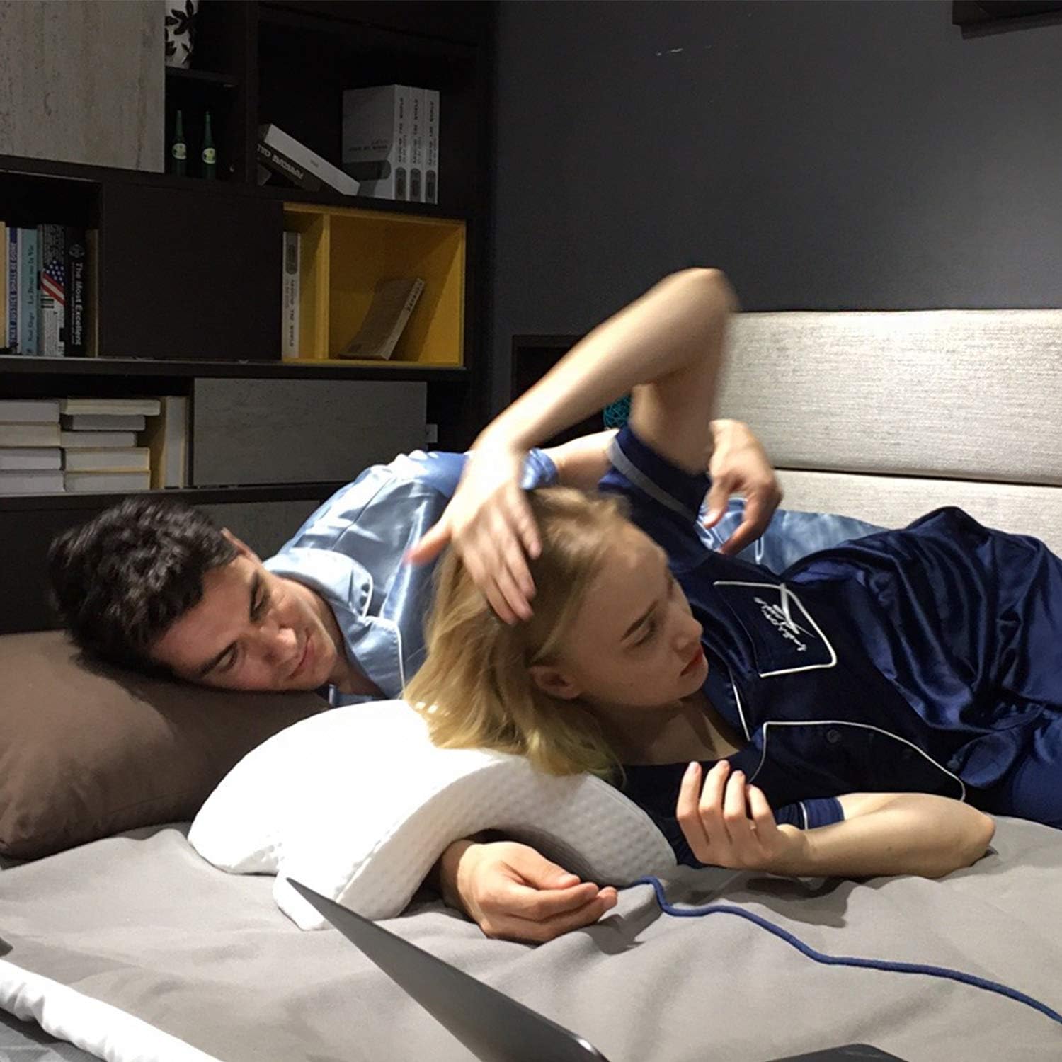 LOCYOP Sleeping Pillow Couple Pillow Arm Pillow Slow Rebound Pressure Cuddle Pillow Memory Foam Travel Arched Shaped U Pillow Providing Comfort and Support Curved Pillow for Couples: Home & Kitchen