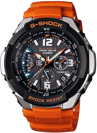 Casio Quartz, Orange Band Black Dial 