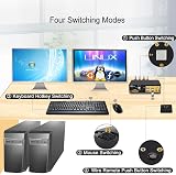 CKLau 2 Port Dual Monitor Displayport KVM Switch 4K@60Hz USB Hub Audio Cables view 4