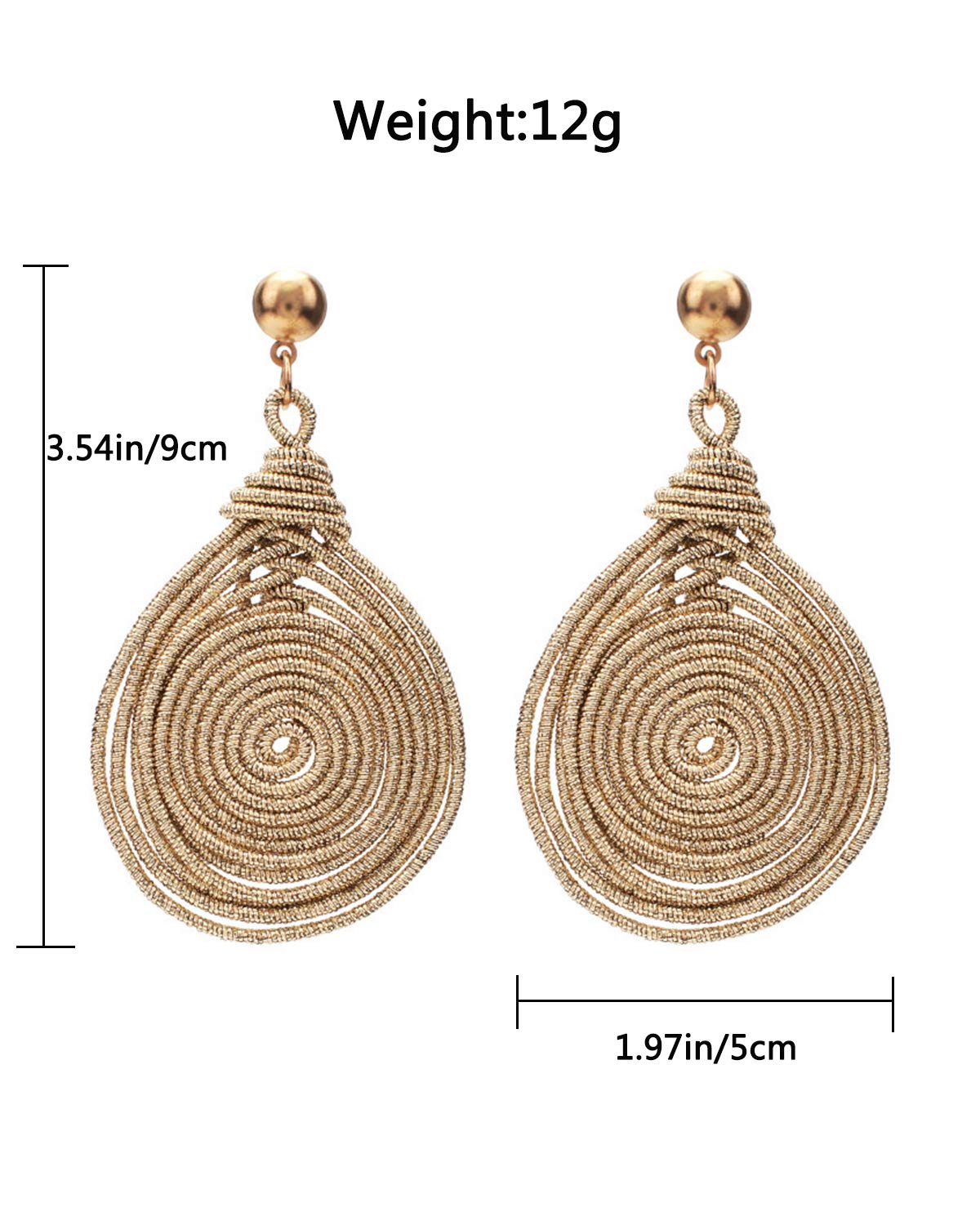 Vintage Statement Earrings Geometric Metal Multi Layer Hoop Long Dlange Earrings for Women Wedding Party