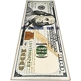 HUAHOO Money Rugs 100 Dollar Bill Runner Cool Area Rug for Living Room Kitchen Rug Laundry Runner Rug Bedroom Bathroom Mat (1