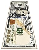 HUAHOO Money Rugs 100 Dollar Bill Runner Cool Area