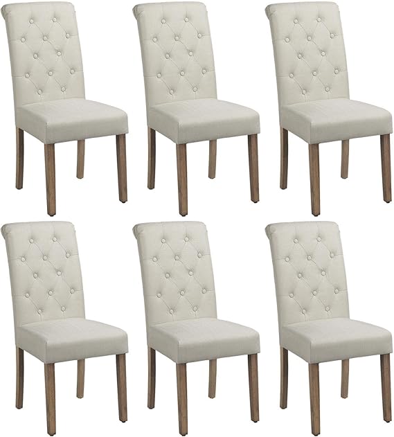 Amazon.com: Yaheetech - Sillas de comedor de madera maciza con botones