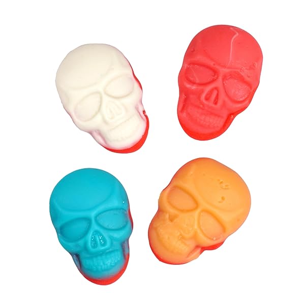 GUMMY SKULLS HALLOWEEN CANDY, 1 POUND BULK BAG, TRICK-OR-TREAT PARTY BAG FILLERS, HALLOWEEN GUMMIES