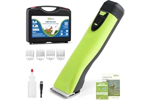 Luzrise Cordless Horse Clippers, Professional Pet Grooming Clippers, 2 Speed Pet Trimmer with 4 Magnetic Guide Comb, Detachable Blade, Low Noise< 50db for Horse,Pony,Cat,Dog,Goat