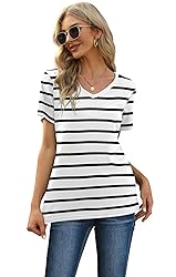 RUBZOOF Women's Short Sleeve Pajama Sets Striped