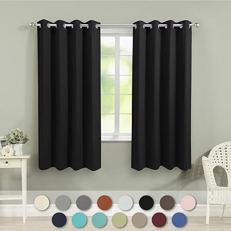 Veeyoo Bedroom Blackout Curtains 63 Inch Length Thermal Insulated