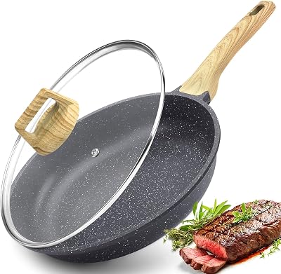 GiPP Nonstick Skillet Grey Granite 20cm with Lid Induction Compatible