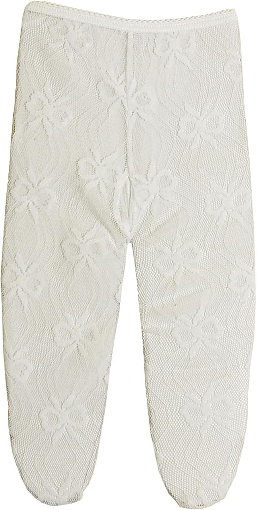 BabyPrem Preemie Baby Girl Tights White Lacey Nylon with