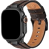 Wristitani Leather Bands Compatible with Apple Watch Band 49mm 46mm 45mm 44mm 42mm for Men, Metal Connector & Genuine Leather Replacement Straps for iWatch Ultra3/2/1 SE3/2/1 Series 11 10 9 8 7 6 5 4