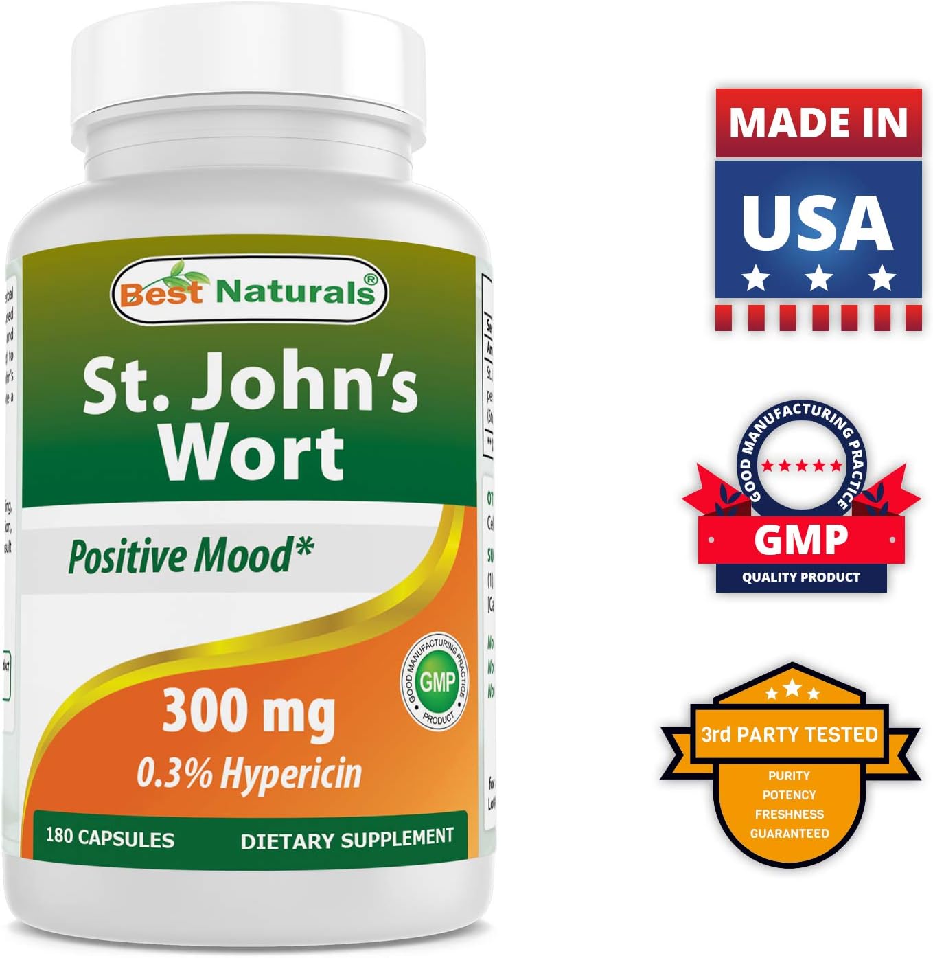 Best Naturals St John's wort 300 mg 180 Capsules: Health & Personal Care