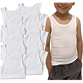 ToBeInStyle Boys’ Cotton Blend Multipack Undershirts Preshrunk A-Shirt Tank Tops