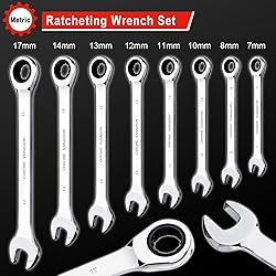 Egofine 8-Piece Ratcheting Wrench Set, Cr-V Steel