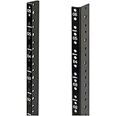 Tecmojo 6U Vertical Rack Rail Pair Kit DIY Rack Rails Kit, 12-24 Screws Included to Mount Equipment, Tapped Hole