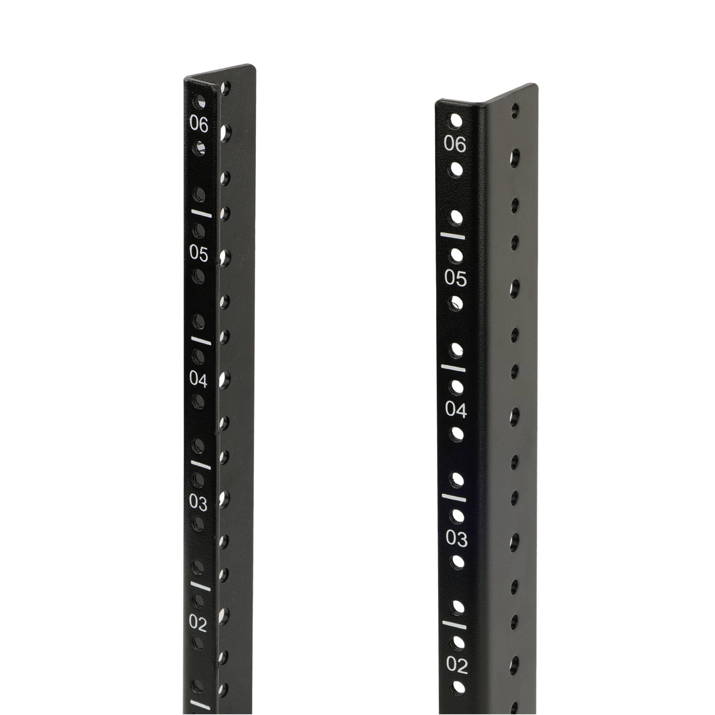 Photo 1 of Tecmojo 6U Vertical Rack Rail Pair Kit DIY Rack Rails Kit, 12-24 Screws Included to Mount Equipment, Tapped Hole