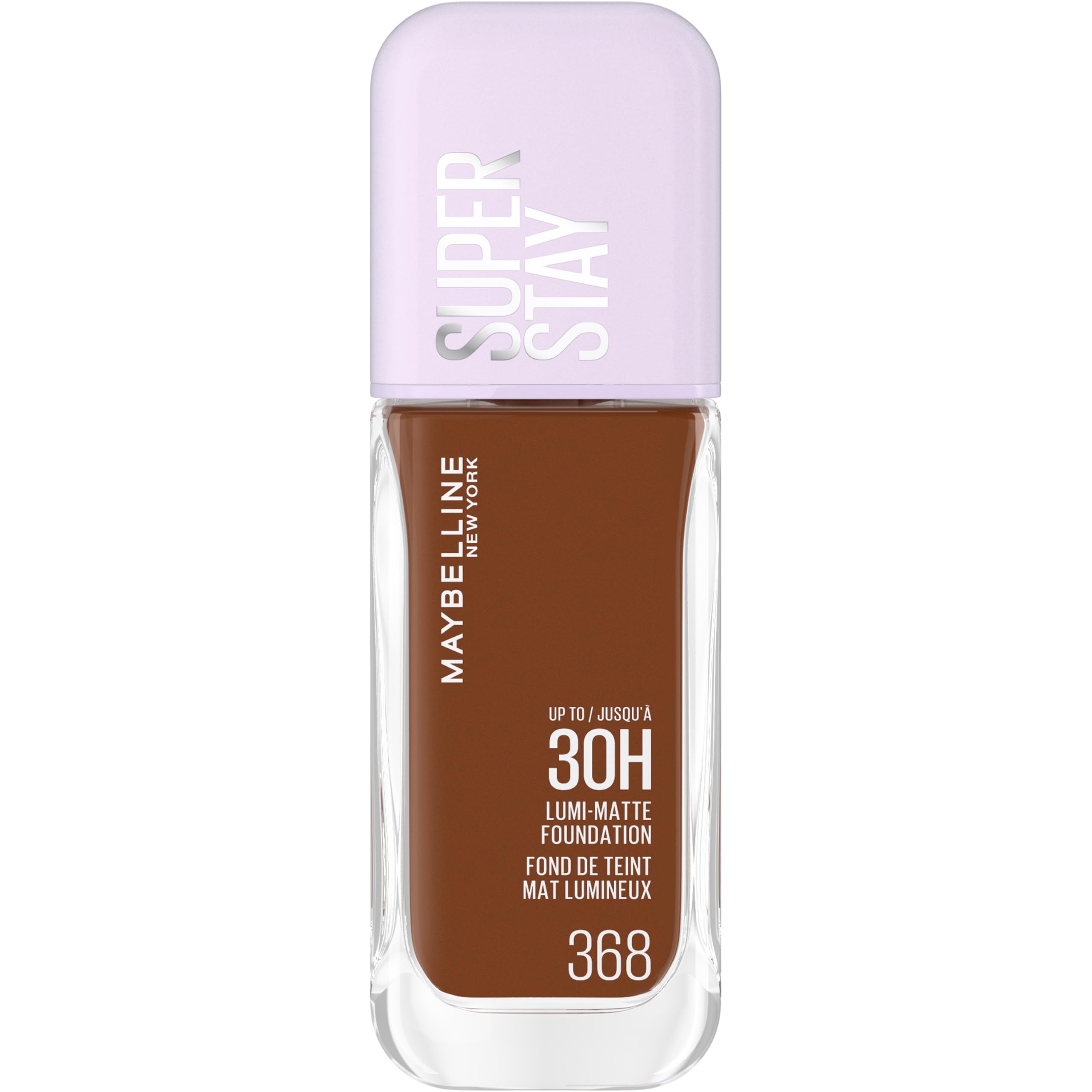 Maybelline New York Super Stay up to 30HR Lumi-Matte Foundation, Medium-Full Coverage, Vegan Formula*, Amino Acids, Niacinamide, Vitamin E, All Day Wear - Shade: 368
