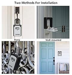 TOWOKE Key Lock Box For Outside - Weatherproof Lock