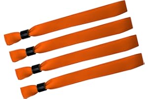 Wristrenyi Cloth Wristbands For Events-100 Pack Orange Fabric Bracelets Wrist Bands for Concerts Festival Admission Party