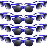MIAHART 12 Pack Kids Party Sunglasses Bulk Summer Party Favors Retro Glasses for Boys and Girls Birthday Party Supplies, Blue