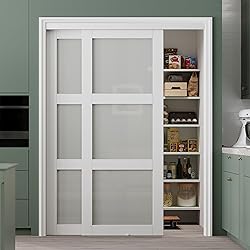 Bypass Glass Sliding Closet Door 48x80, Double