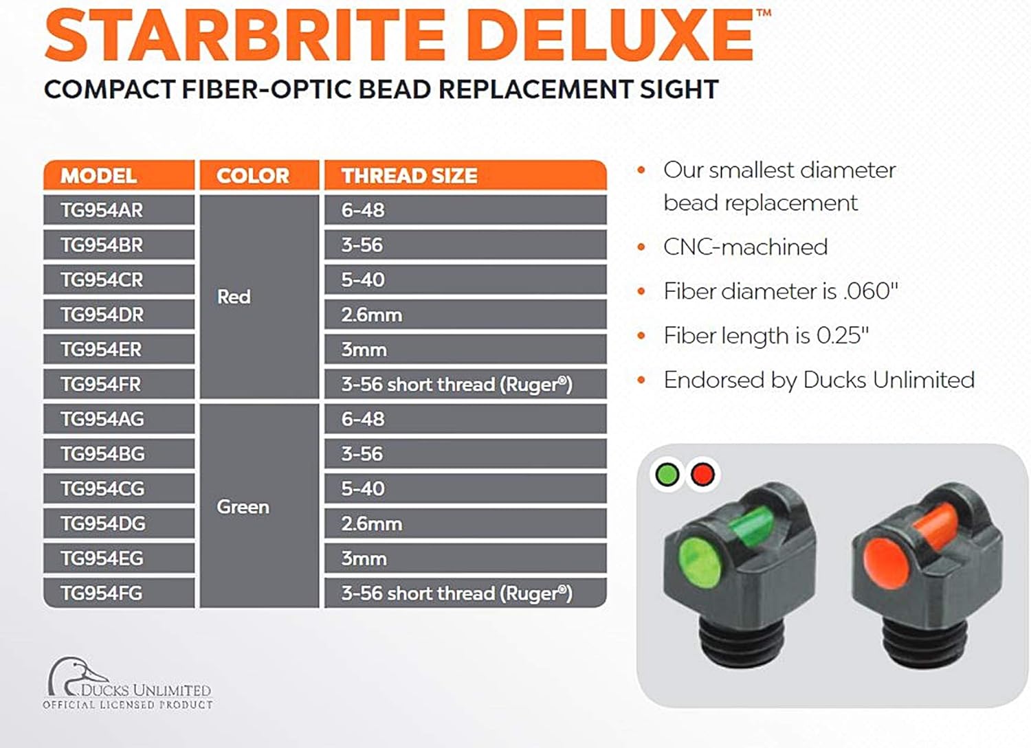TRUGLO Starbrite Deluxe Bead Fiber Optic Sight : Sports & Outdoors