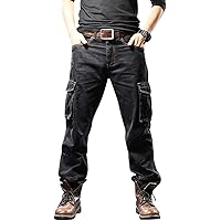 Lafaguw Heren Cargo Broek Ripped Baggy Jeans Y2K Elastische Taille