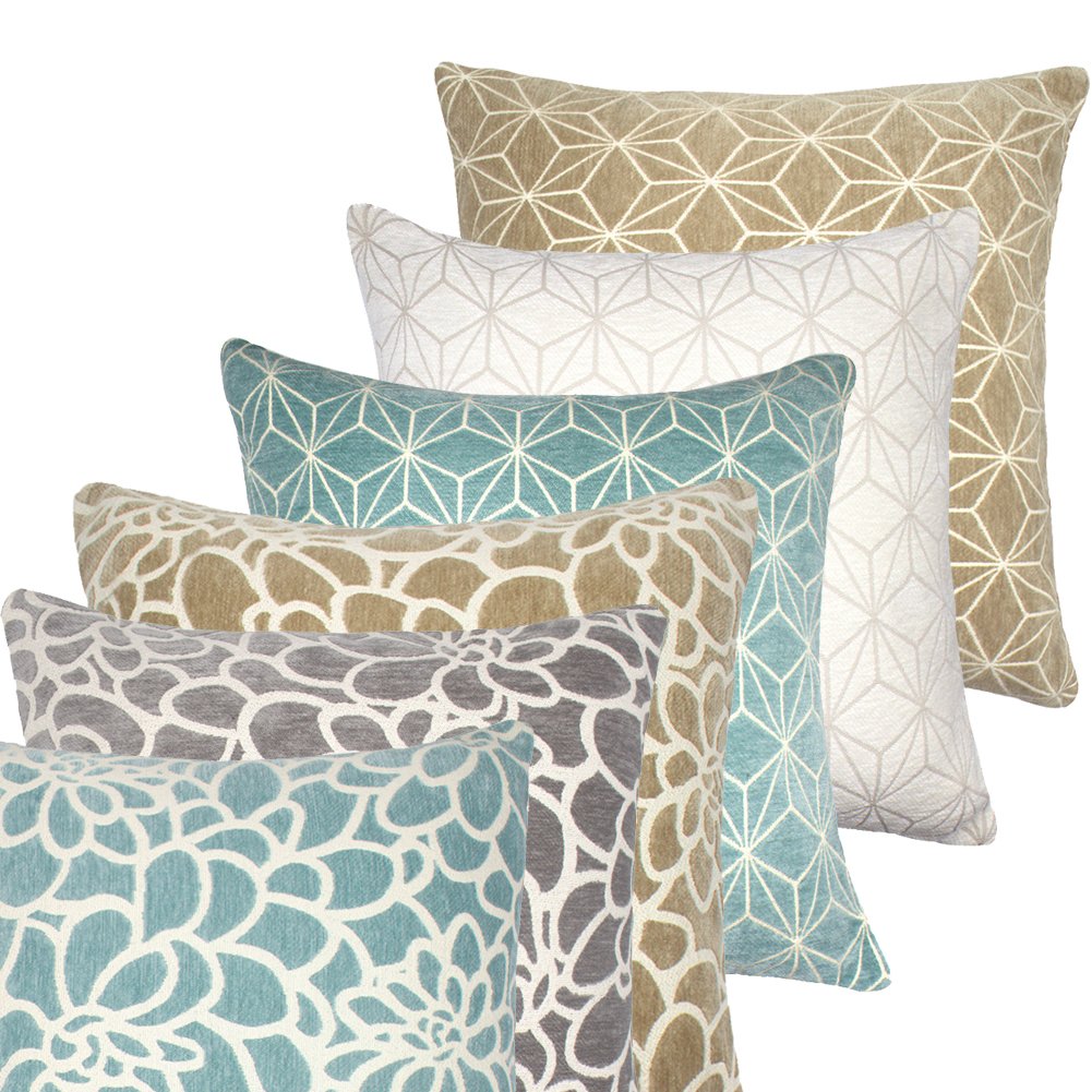 MRNIU Kissenbezug 50 x 50 cm Grau Deko Wohnzimmer Dekokissen Kissen