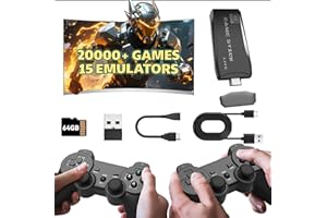 Retro Game Console Upgraded Plug & Play Video Game Stick with 20,000+ Classic Games 15 Emulators, Dual Gamepads, Ideal Christ