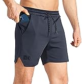 BROKIG Men's Inzip Lightweight Gym Workout Shorts,5 Inch Fitted Athletic Lifting Bodybuilding Shorts with Zipper Pockets