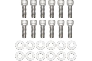 TAOAVBV 24 Pcs SBC Stainless Steel Exhaust Header Bolt Kit Bolts 1” 3/8-16 Compatible with Chevrolet V8 Small Blocks 265 283 305 327 350 383 400 Gen I & II 92-97 LT1 LT4 TPI TBI 96-98 Vortec 5.0L 5.7L BOP