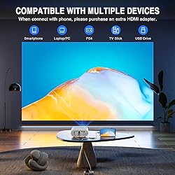 Mini Projector, VISSPL Full HD 1080P Video