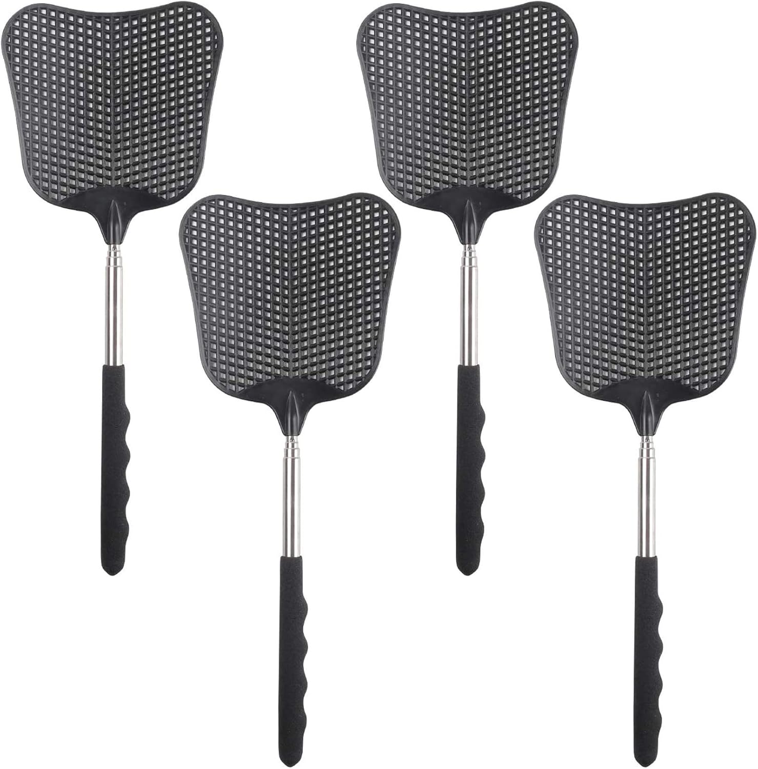 STUHAD 4 Pack Retractable Fly Swatters Heavy Duty Set, with Durable Telescopic Stainless Steel Handles, for Home, Classroom and Office: Garden & Outdoor