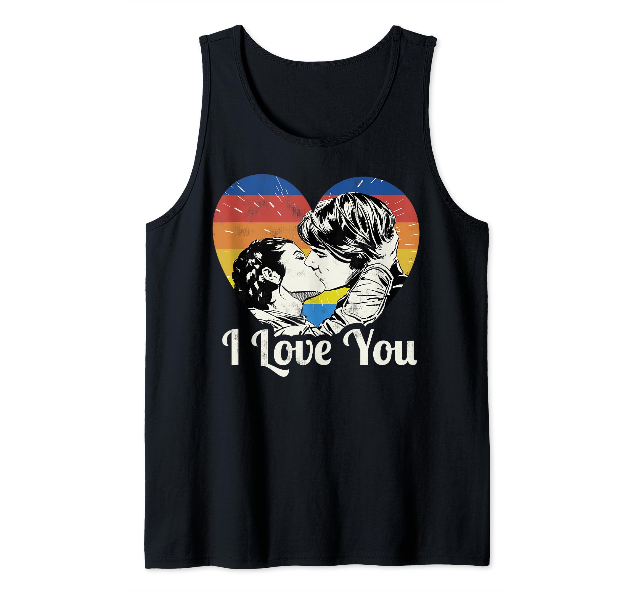 Star Wars Han Solo Leia Epic Kiss Rainbow I Love You Tank Top