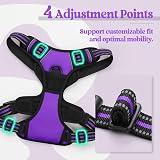 rabbitgoo Small Dog Harness No Pull Reflective with 2 Leash Clips Purple S view 5