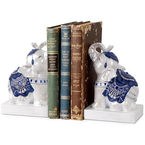 MXARLTR ELEPHANT BOOKENDS FOR SHELVES, DECORATIVE BOOKENDS, BOOK...