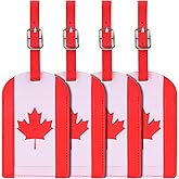 Anyos 4 Packs Luggage Tag, Durable PU Leahter Luggage Tags for Suitcases with Name ID Card Privacy Protection Travel Name Tag