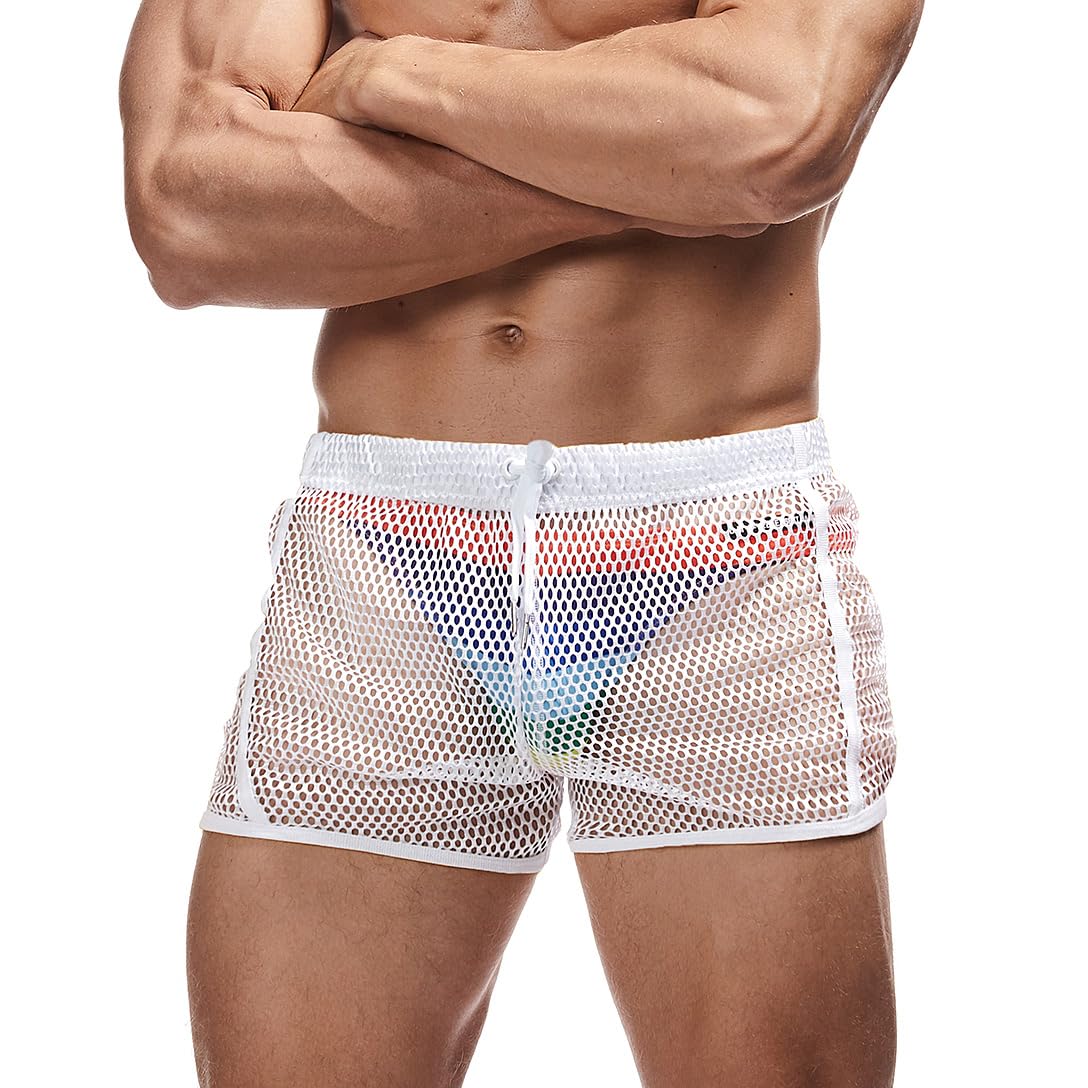 Photo 1 of FIROTTII Mens Sexy Shorts Boxers Shorts for Men (White M)