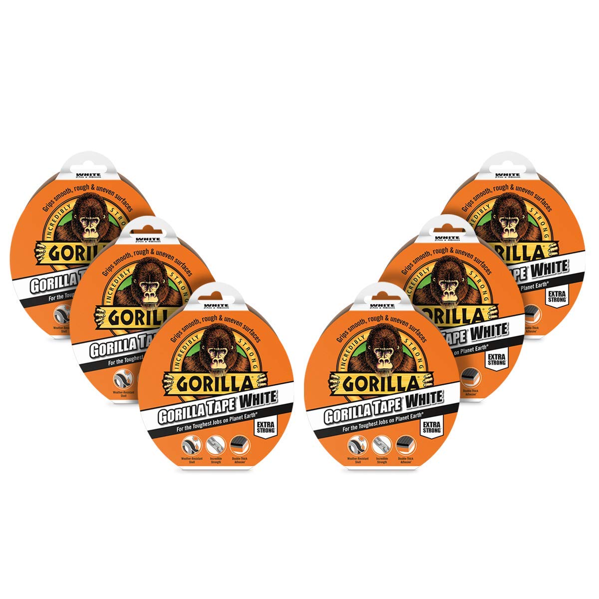 Gorilla Tape White 27m (Pack of 6)