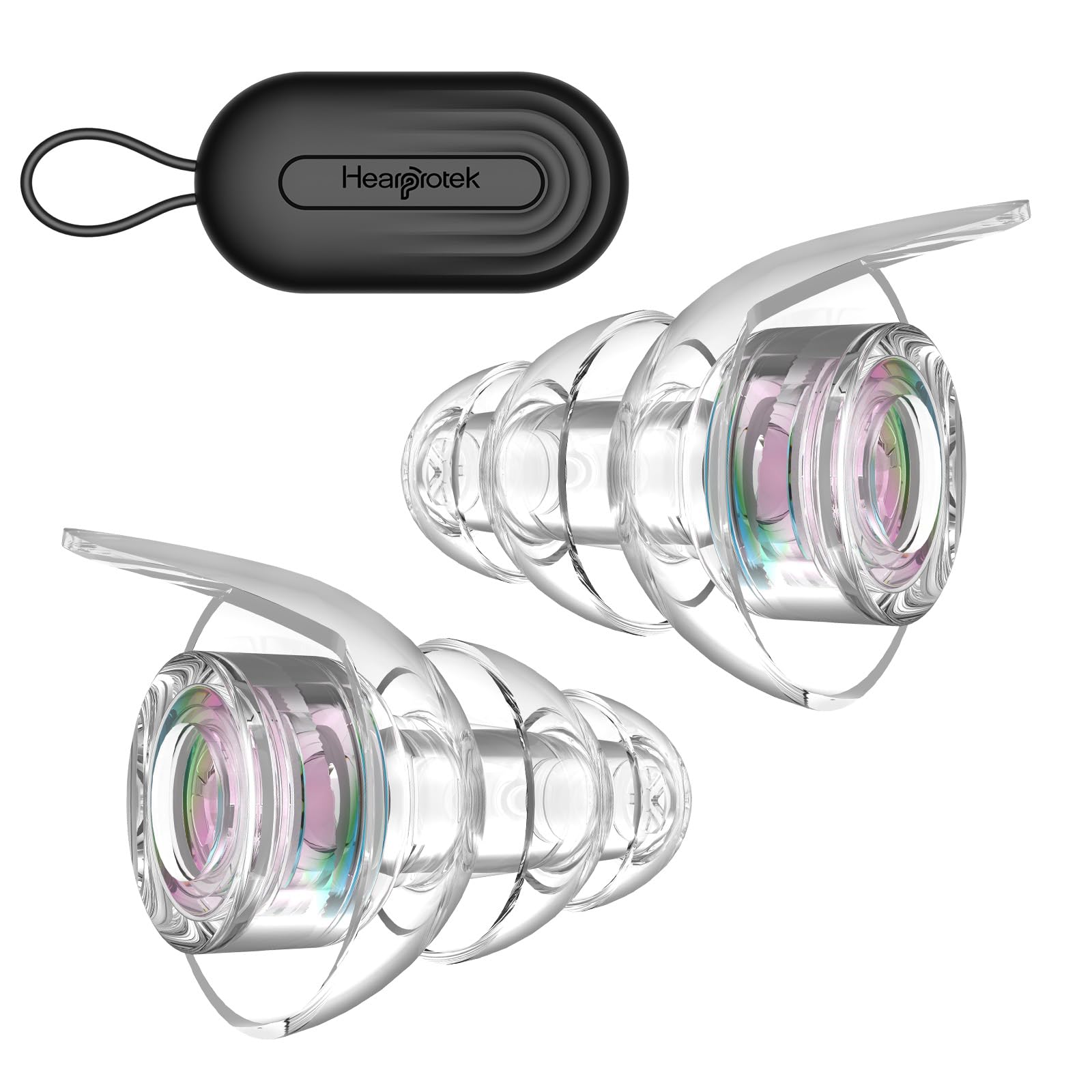 Hearprotek Ear Plugs for Concerts, high Fidelity Silicone Ear Plugs Noise Reduction Hearing Protection Noise reducing for Concerts,Festival,Musicians, Motorcycles-M Size 1Pair,Iridescent
